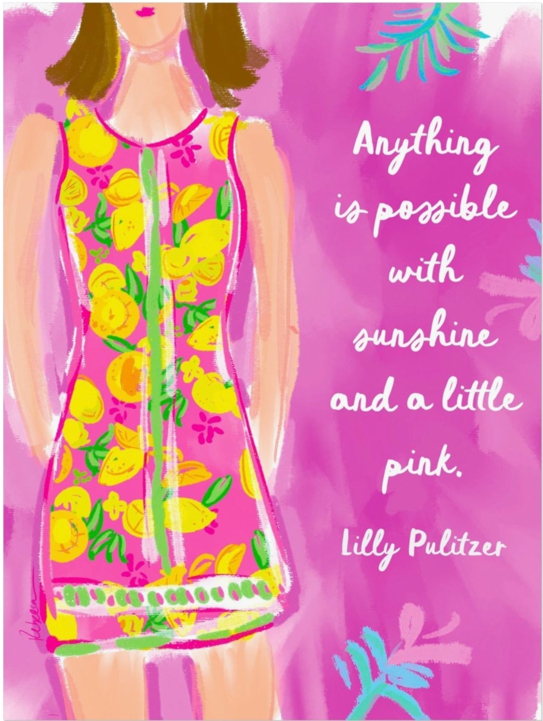 LILLY PULITZER PINK & SUNSHINE - Art Print