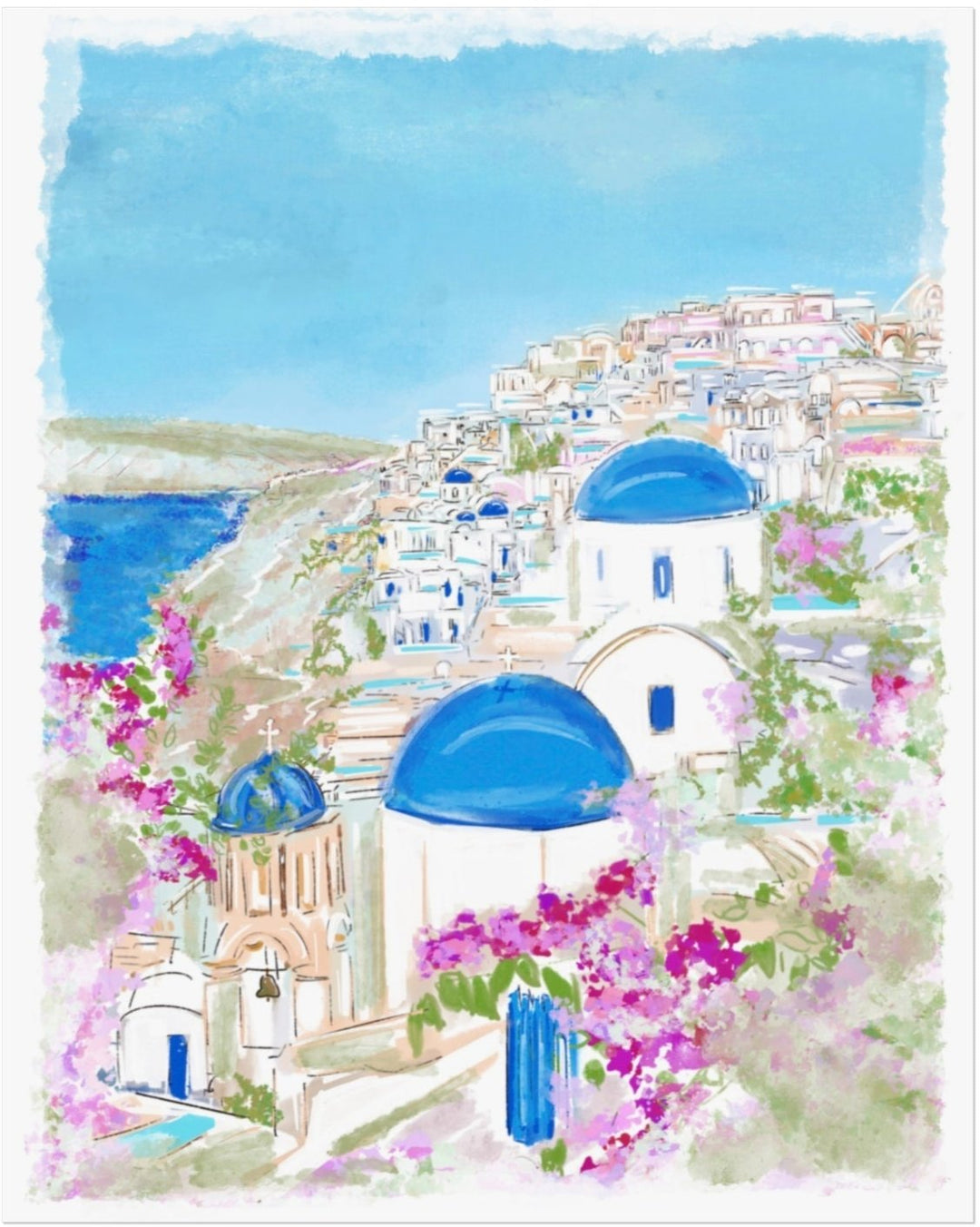 SANTORINI BLUES - Note Card