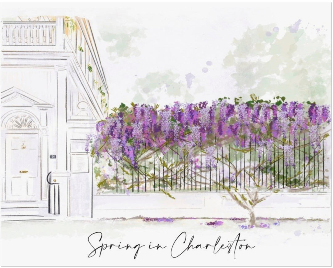 WISTERIA IN SPRING -Note Card