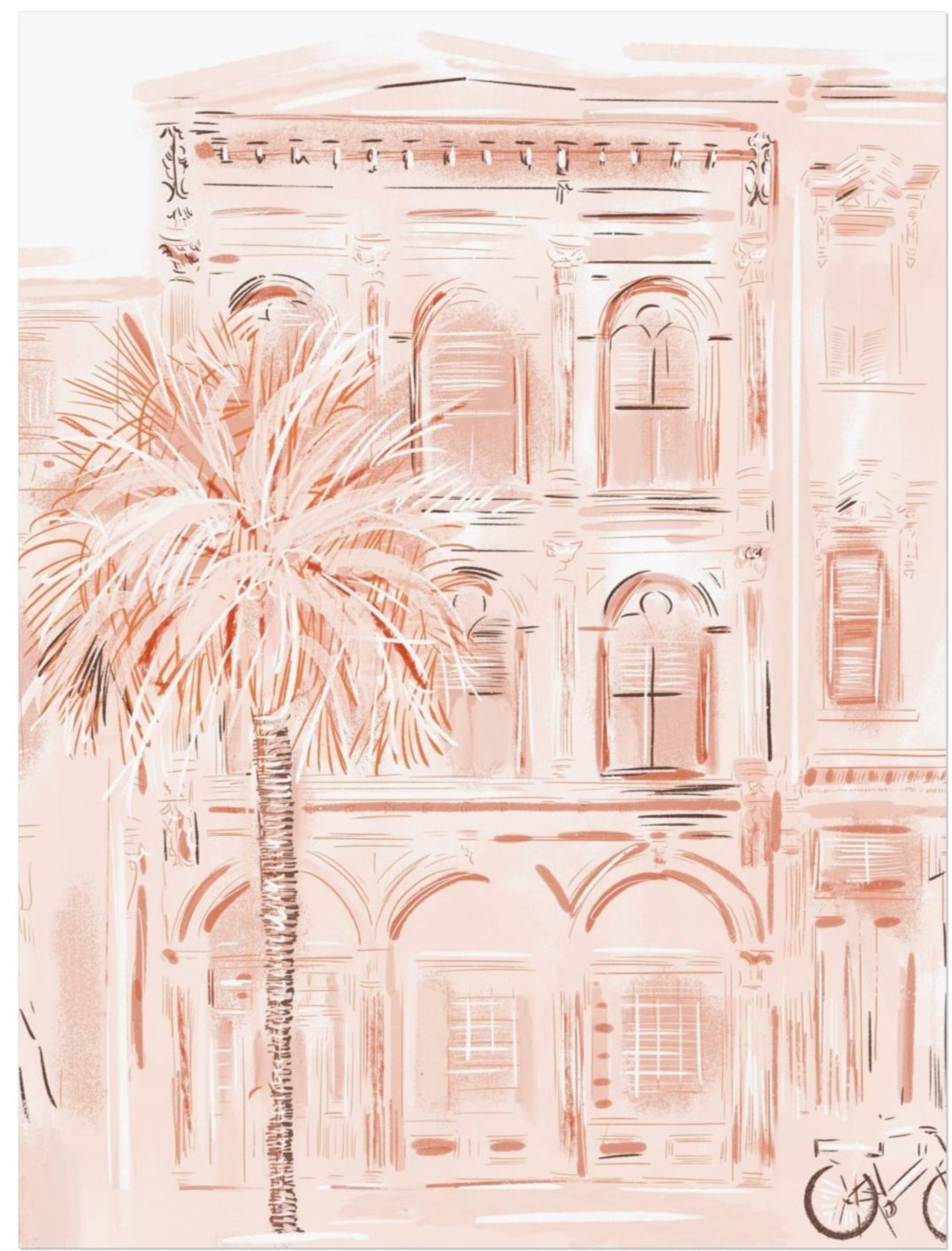 CHARLESTON IN PEACH - Note Card