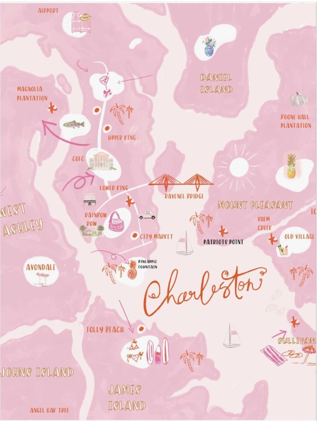 CHARLESTON MAP - Note Card