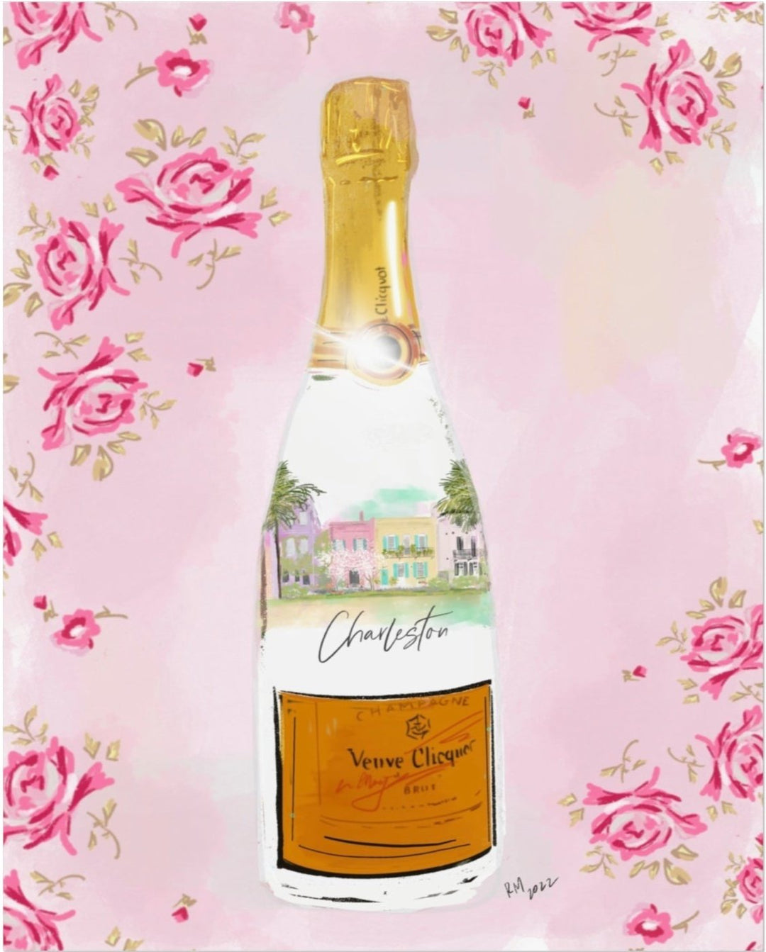 CHARLESTON ROSE BOTTLE - Note Card