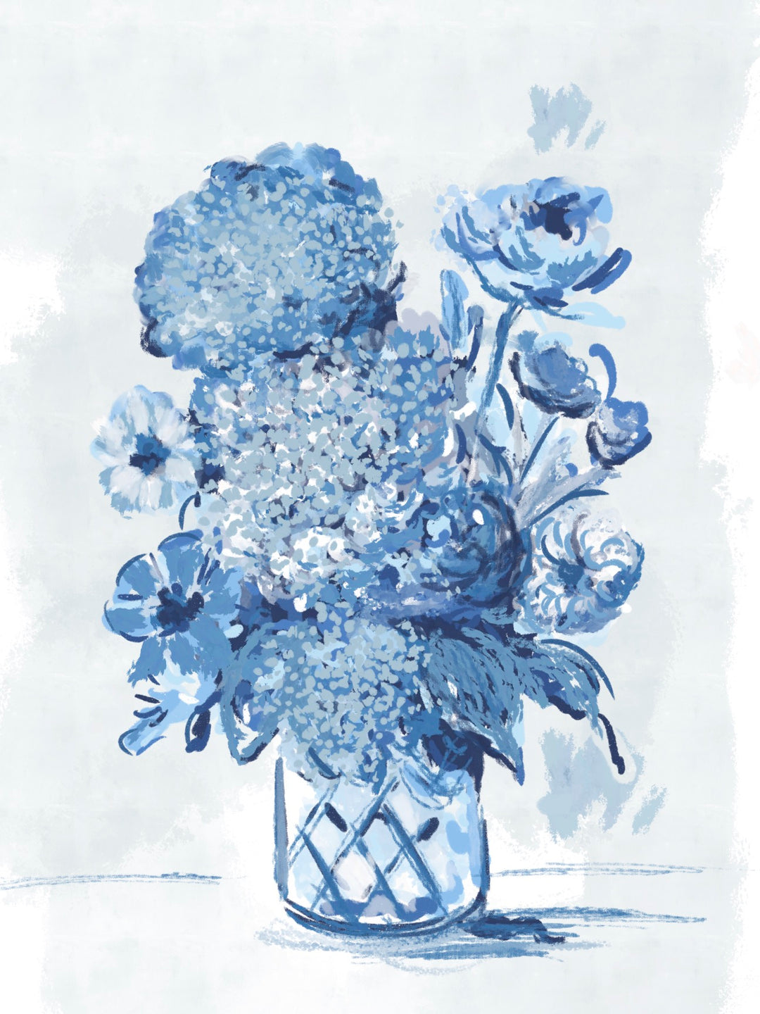 COBALT BLOSSOMS- Note Card