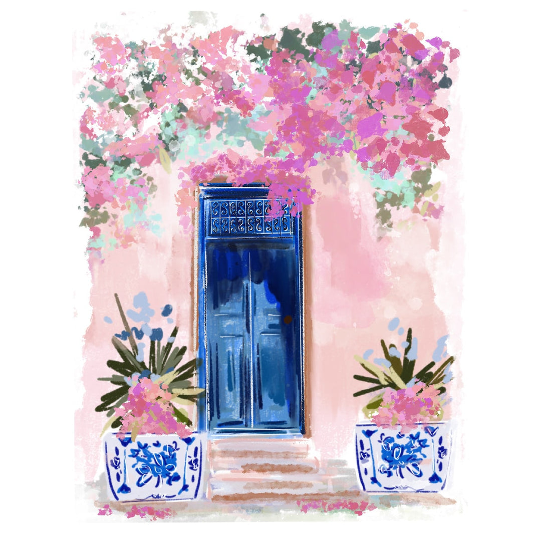 BLUE DOOR GALORE - Note Card