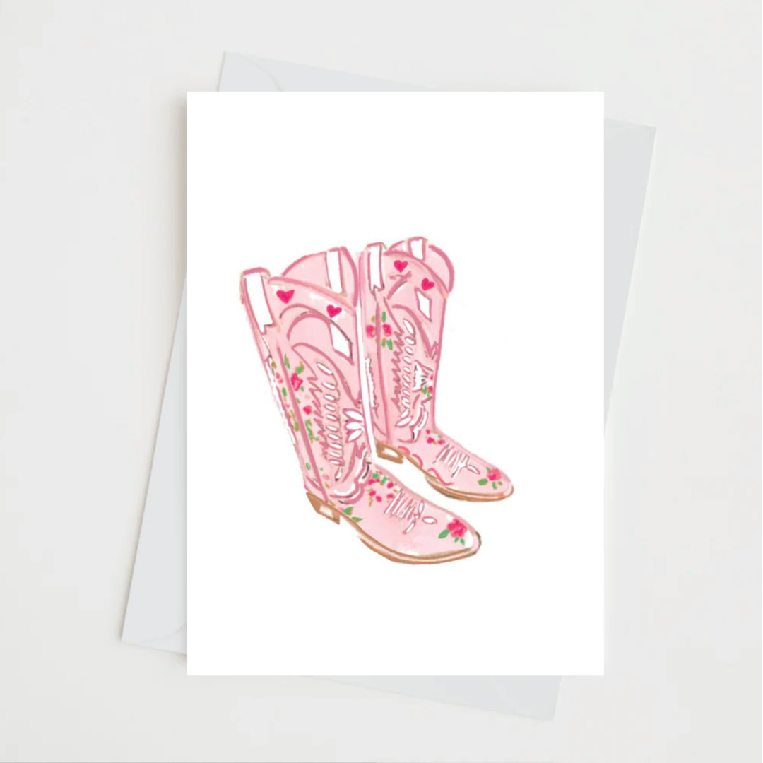 Pink Boots - Note Card