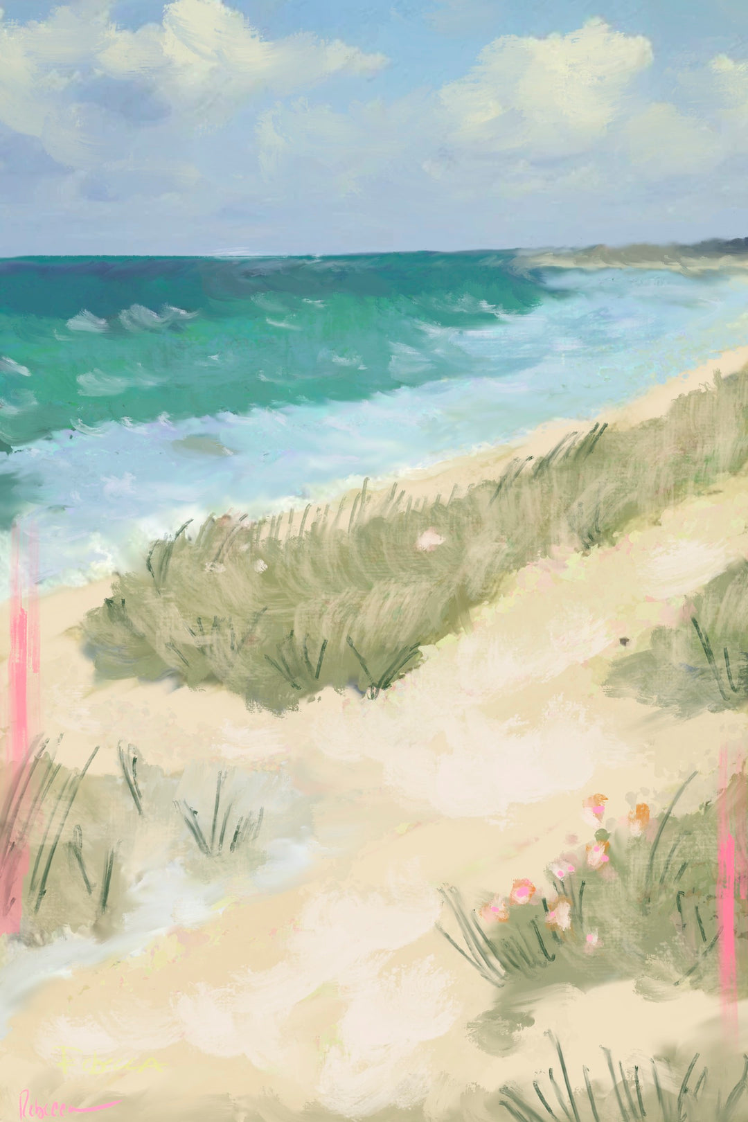 PASTEL BEACH WALK - Note Card
