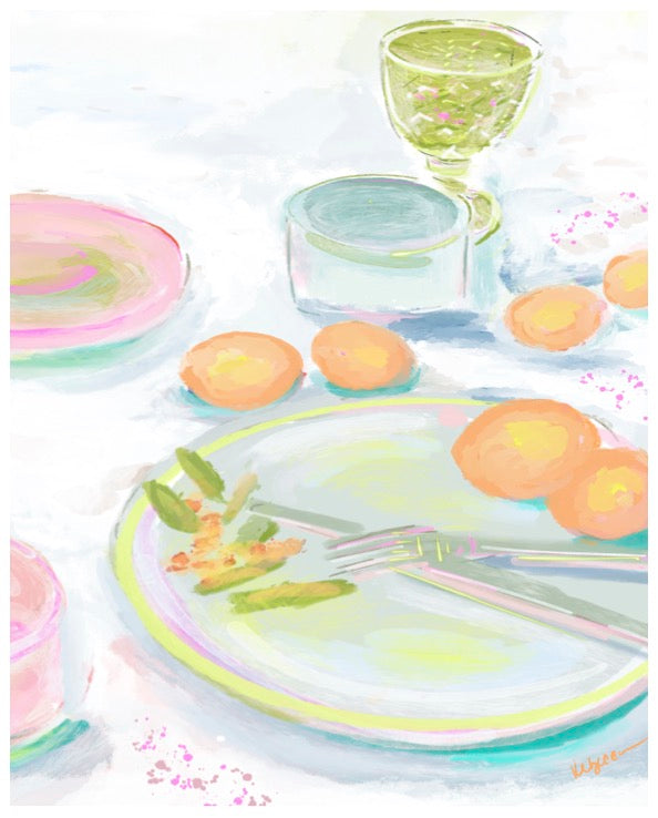 PEACHY DINNER - Note Card