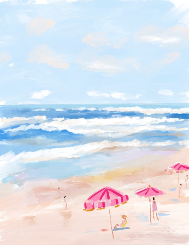 PINK BEACH DAY - Note Card