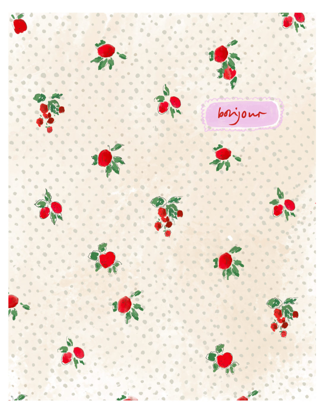 BONJOUR ROSES - Note Card