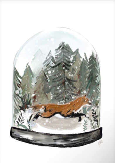 FOX IN CLOCHE - Note Card
