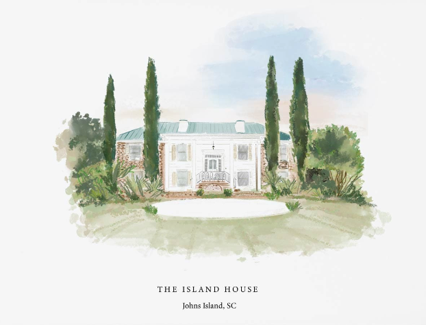 THE ISLAND HOUSE - Note Card