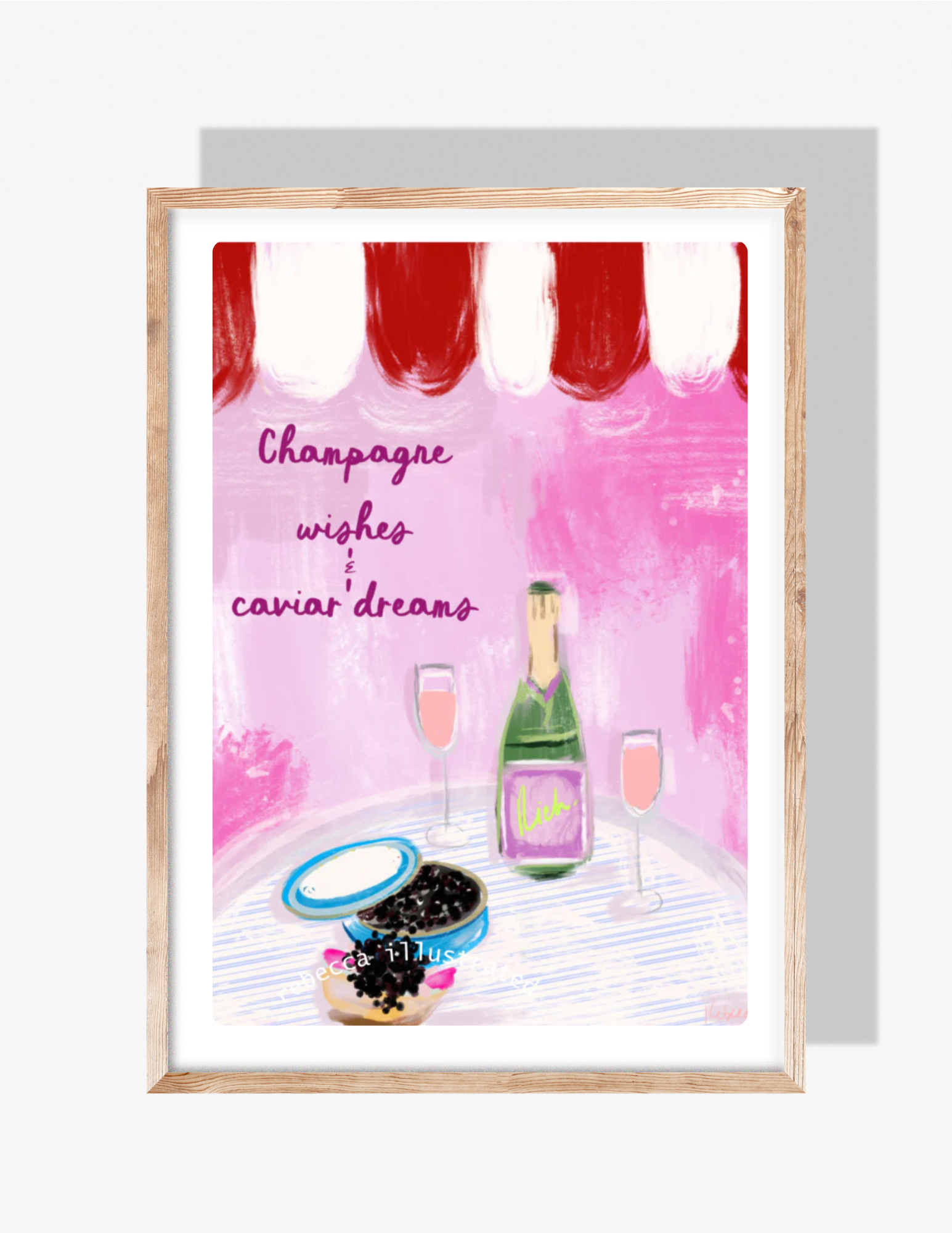 Champagne Wishes & Caviar Dreams Art Print | Glam Kitchen & Bar Art by ...