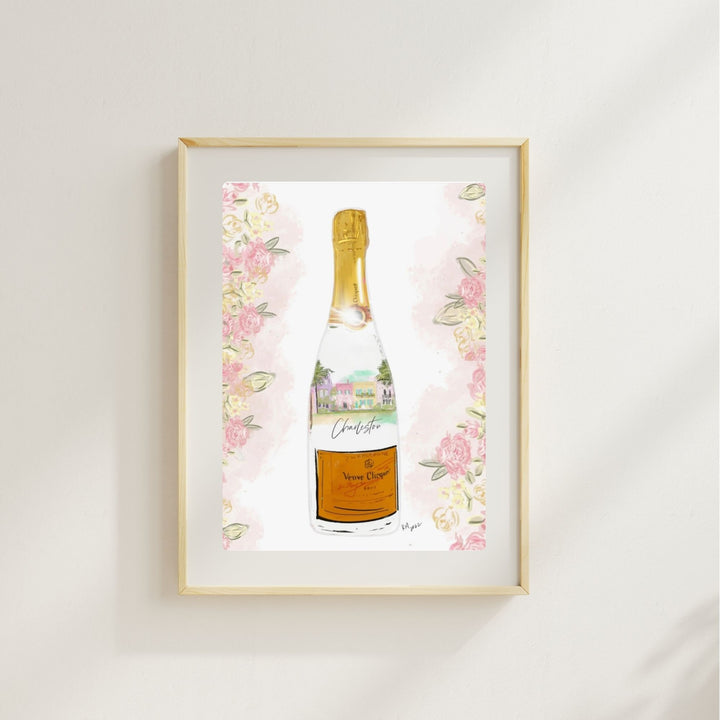CHARLESTON YELLOW ROSE BOTTLE - Art Print