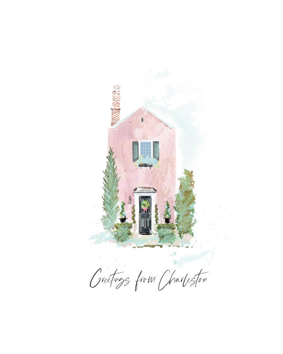 GREETINGS LITTLE PINK HOUSE - Note Card