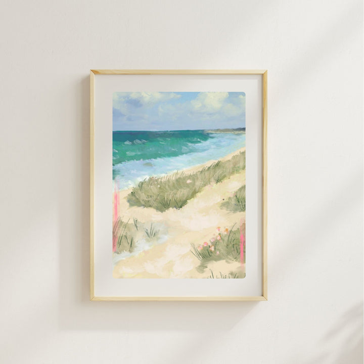 PASTEL BEACH WALK - Art Print