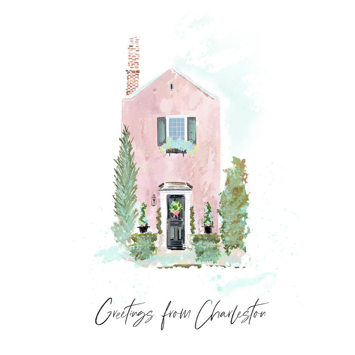 GREETINGS LITTLE PINK HOUSE - Note Card