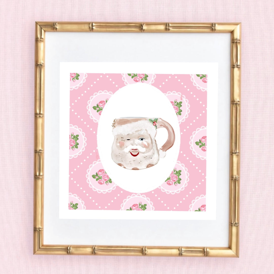 SANTA MUG IN PINK - Art Print