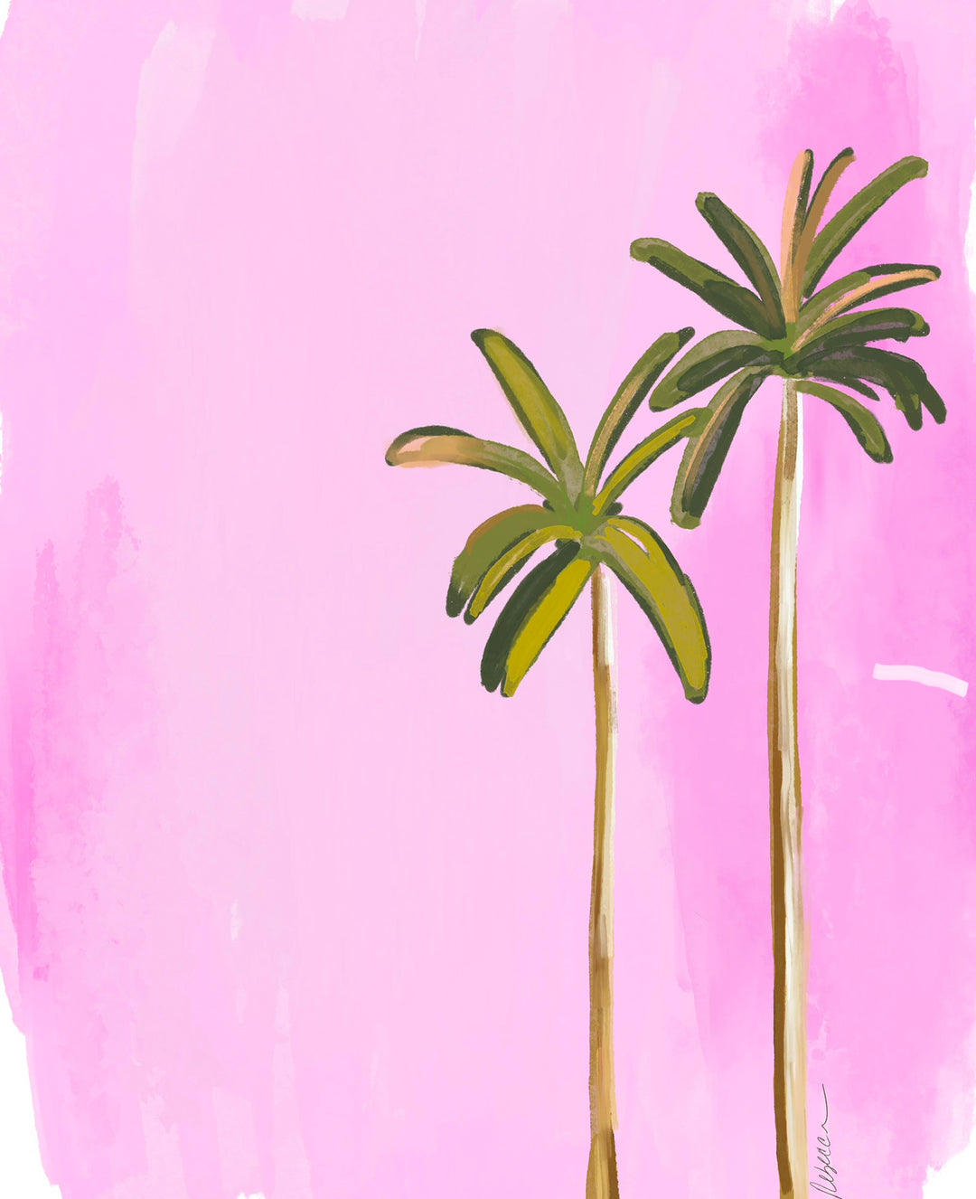 PINK PALMS - Note Card