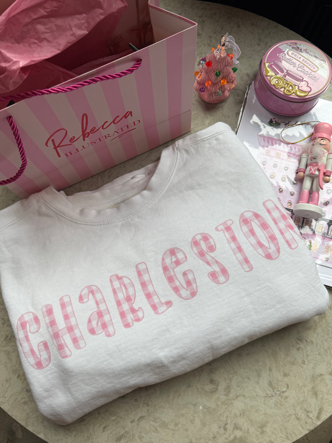 GINGHAM Sweatshirt Charleston Pink