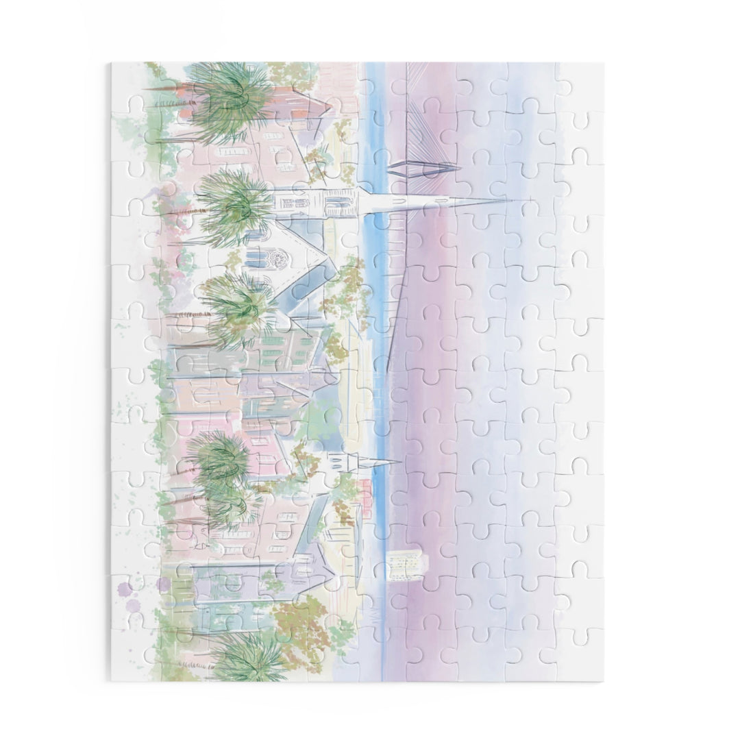 PURPLE CHARLESTON SKYLINE - Puzzle (120, 252, 500-Piece)