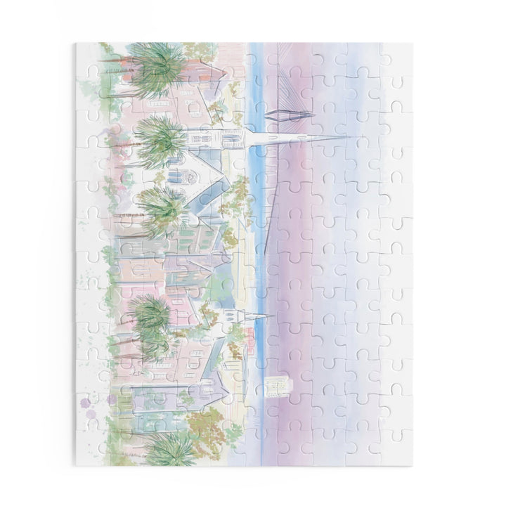 PURPLE CHARLESTON SKYLINE - Puzzle (120, 252, 500-Piece)