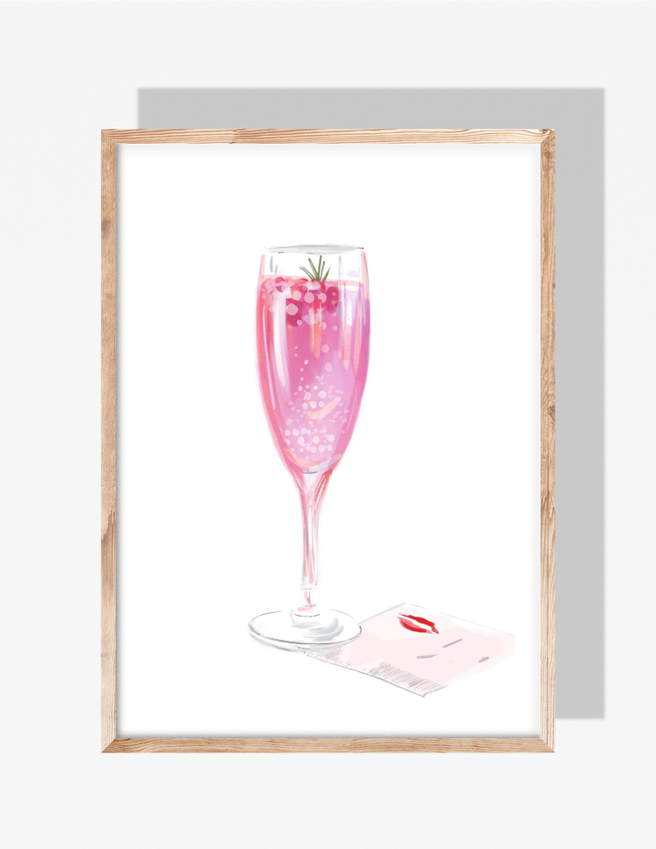 CHAMPAGNE LIPS - Art Print