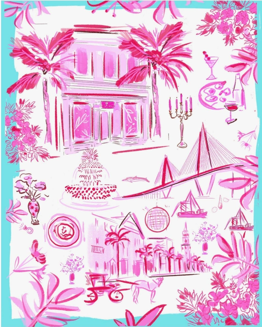 LILLY PULITZER TOILE - Art Print