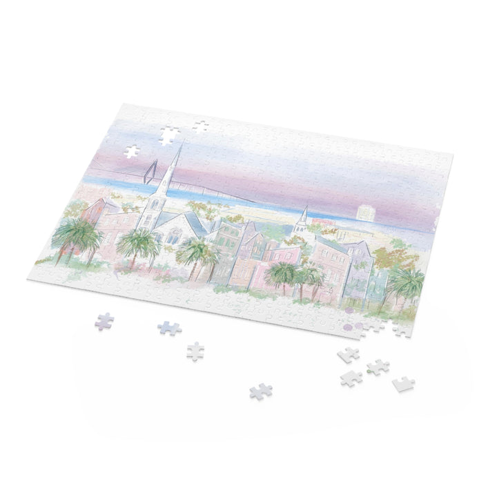 PURPLE CHARLESTON SKYLINE - Puzzle (120, 252, 500-Piece)