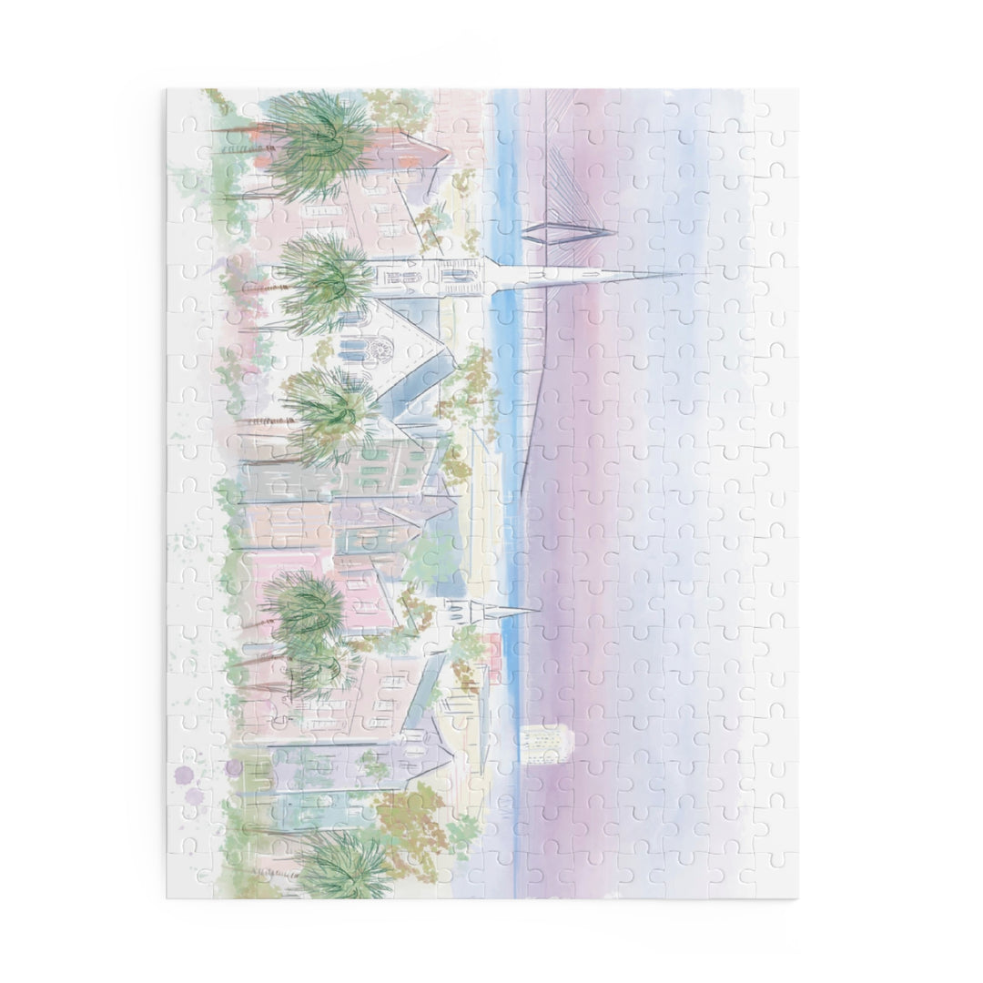 PURPLE CHARLESTON SKYLINE - Puzzle (120, 252, 500-Piece)