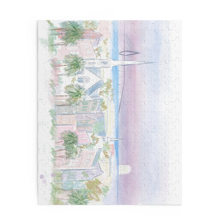 PURPLE CHARLESTON SKYLINE - Puzzle (120, 252, 500-Piece)