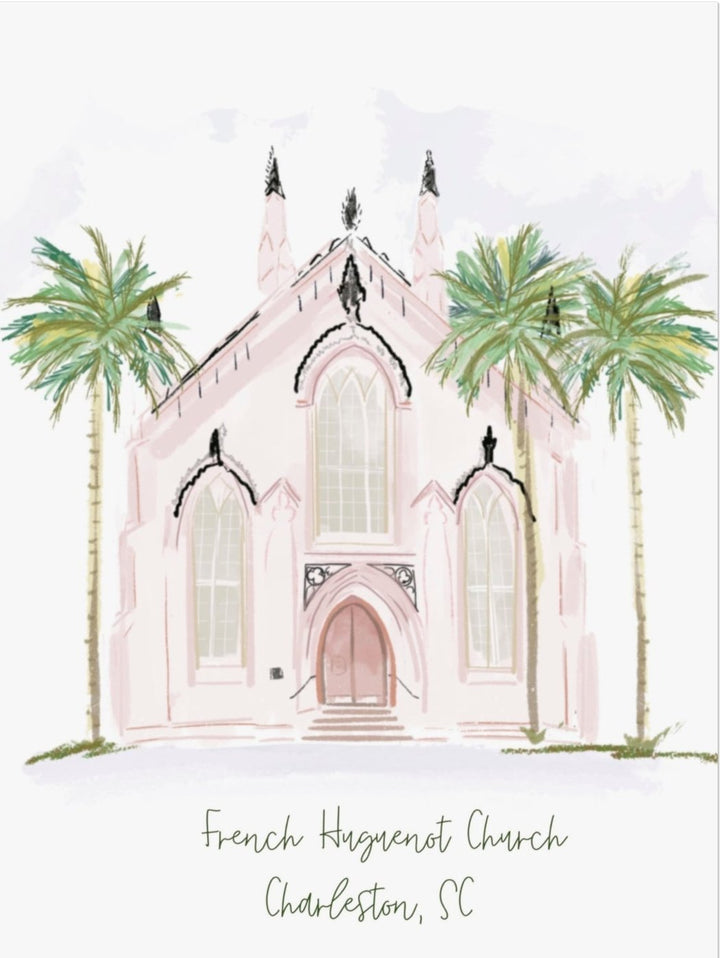 FRENCH HUGUENOT CHURCH - Art Print