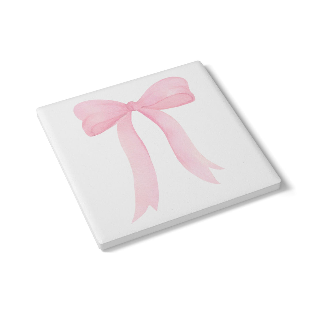 PINK BOW - Ceramic Coaster