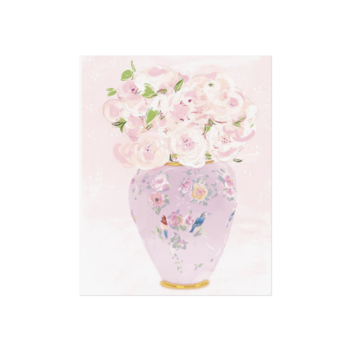 PURPLE VASE BLUE BIRD - Art Print