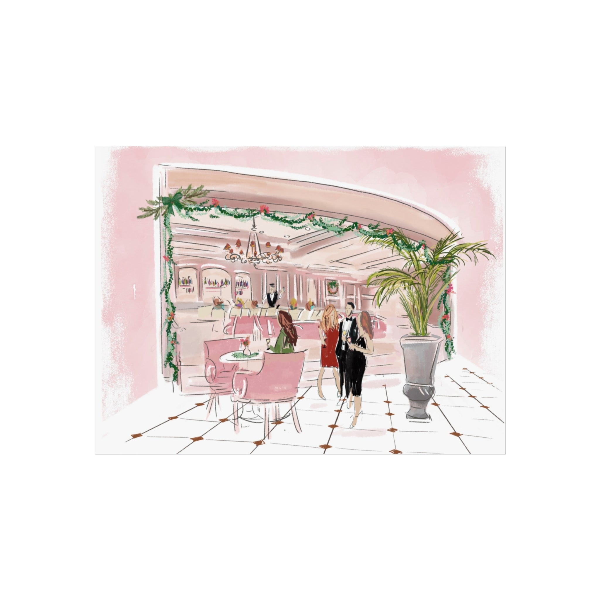 JINGLE MINGLE AT CHARLESTON PLACE - Art Print – Rebecca Illustrated