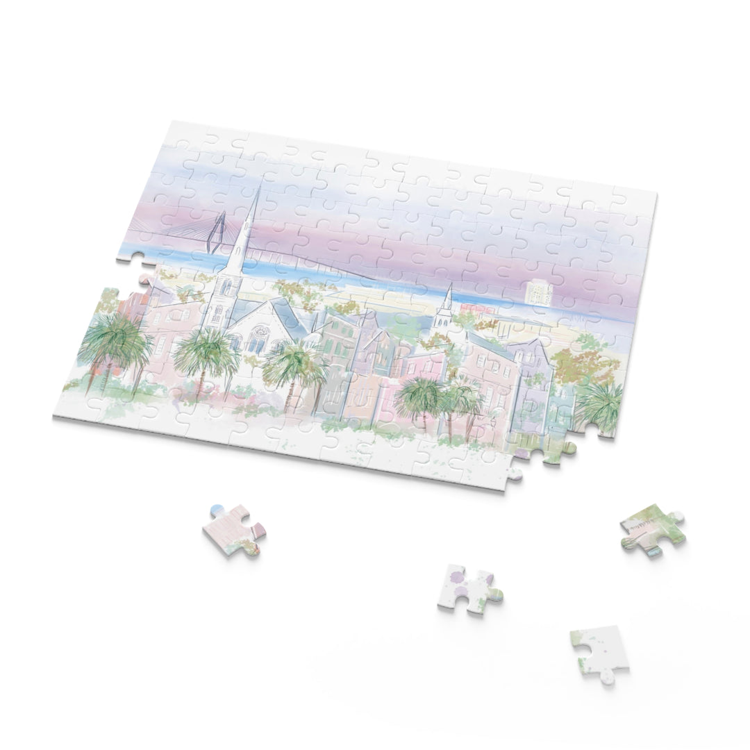 PURPLE CHARLESTON SKYLINE - Puzzle (120, 252, 500-Piece)
