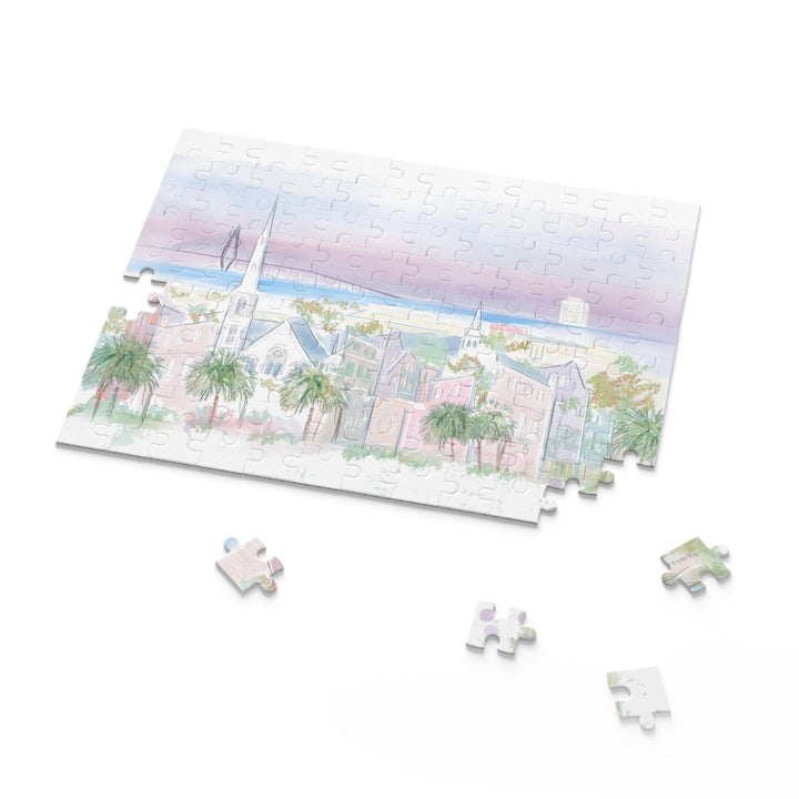 PURPLE CHARLESTON SKYLINE - Puzzle (120, 252, 500-Piece)