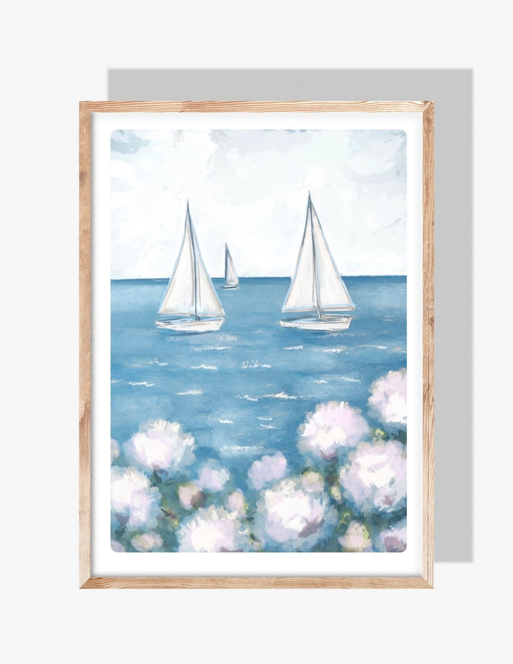 WHITE SAILBOAT - Art Print