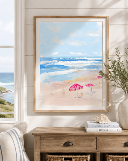 PINK BEACH DAY - Art Print