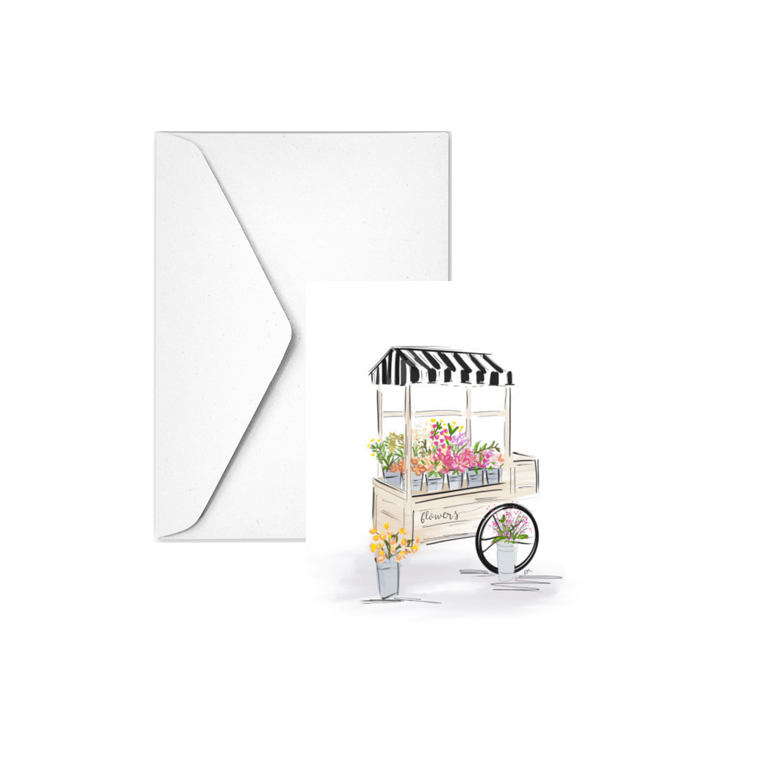 FLOWER CART - Note Card