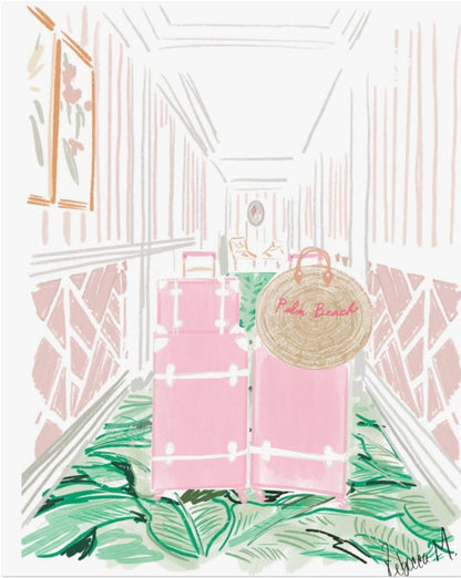 PALM BEACH SUITCASE - Art Print