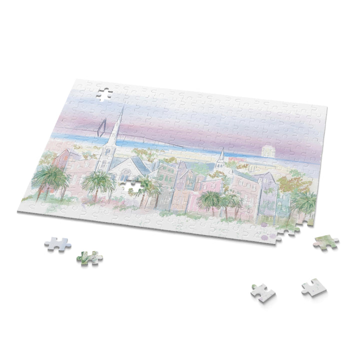 PURPLE CHARLESTON SKYLINE - Puzzle (120, 252, 500-Piece)