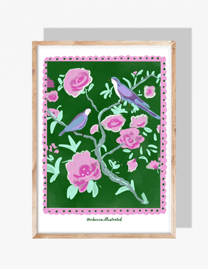 FLORAL BIRDS - Art Print