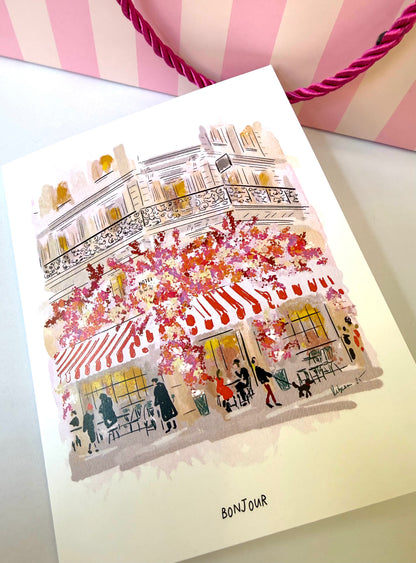 BONJOUR! CAFE-NOTECARD