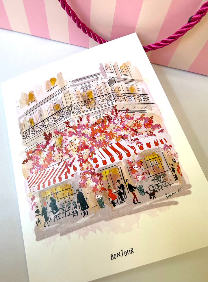 BONJOUR! CAFE-NOTECARD