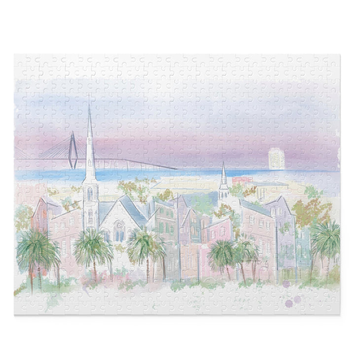PURPLE CHARLESTON SKYLINE - Puzzle (120, 252, 500-Piece)