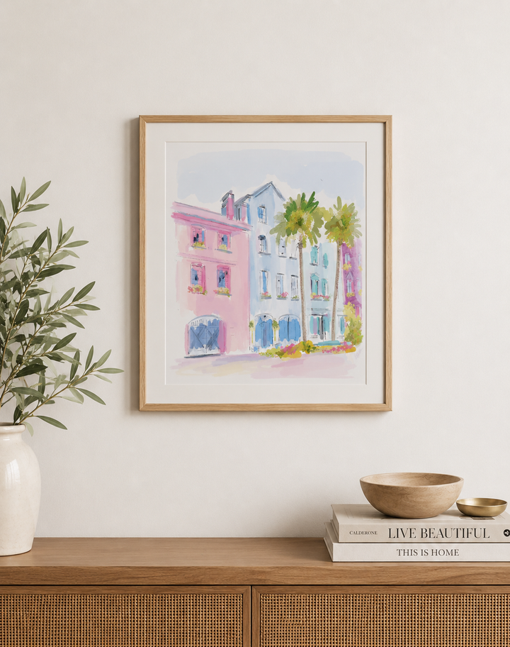 COASTAL RAINBOW ROW - Art Print