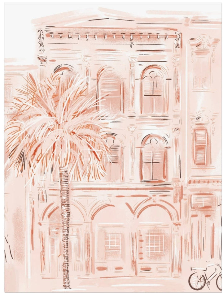CHARLESTON IN PEACH - Art Print