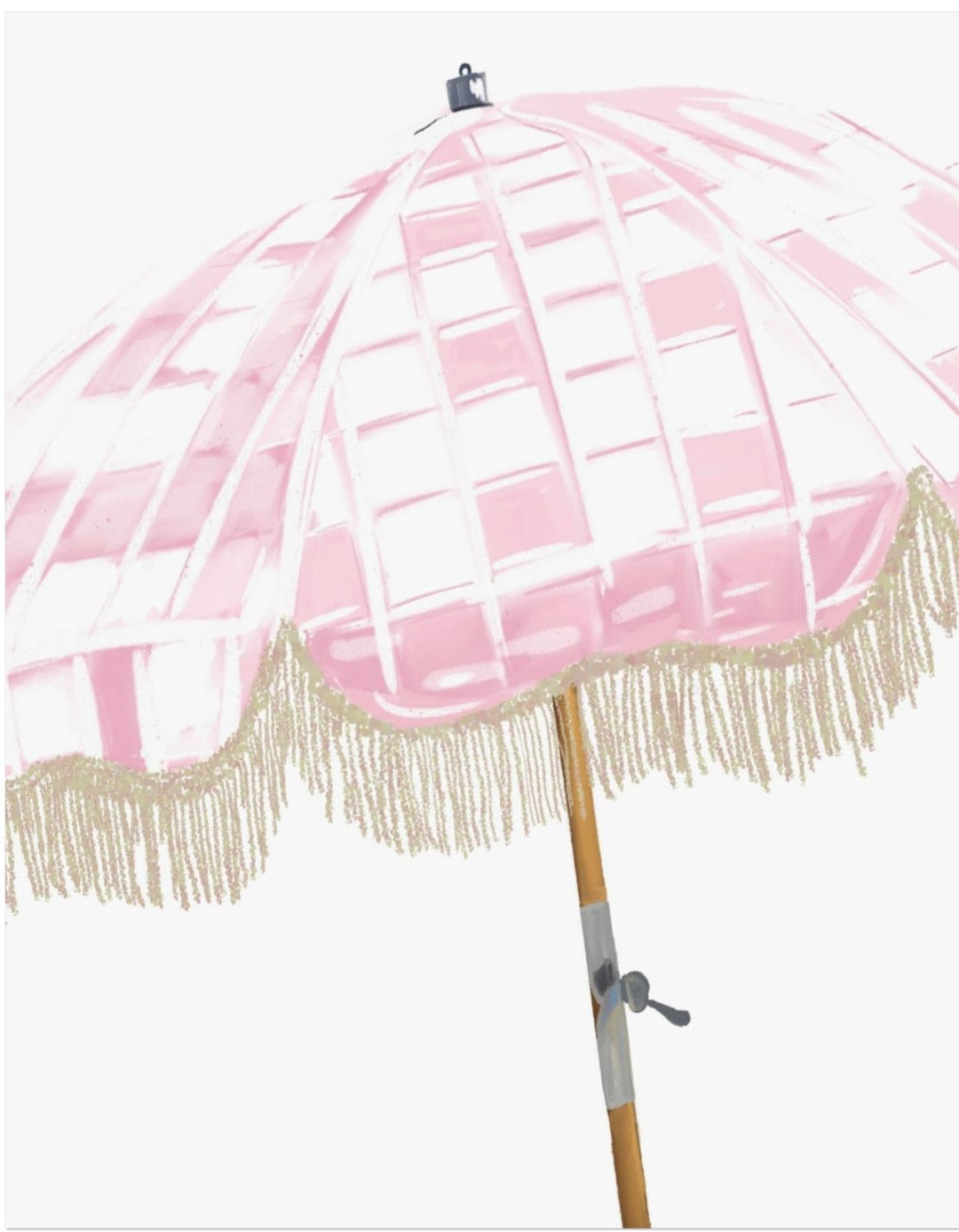 PINK BEACH UMBRELLA - Art Print