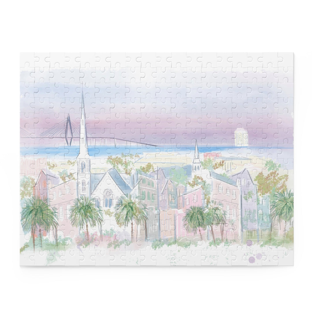 PURPLE CHARLESTON SKYLINE - Puzzle (120, 252, 500-Piece)
