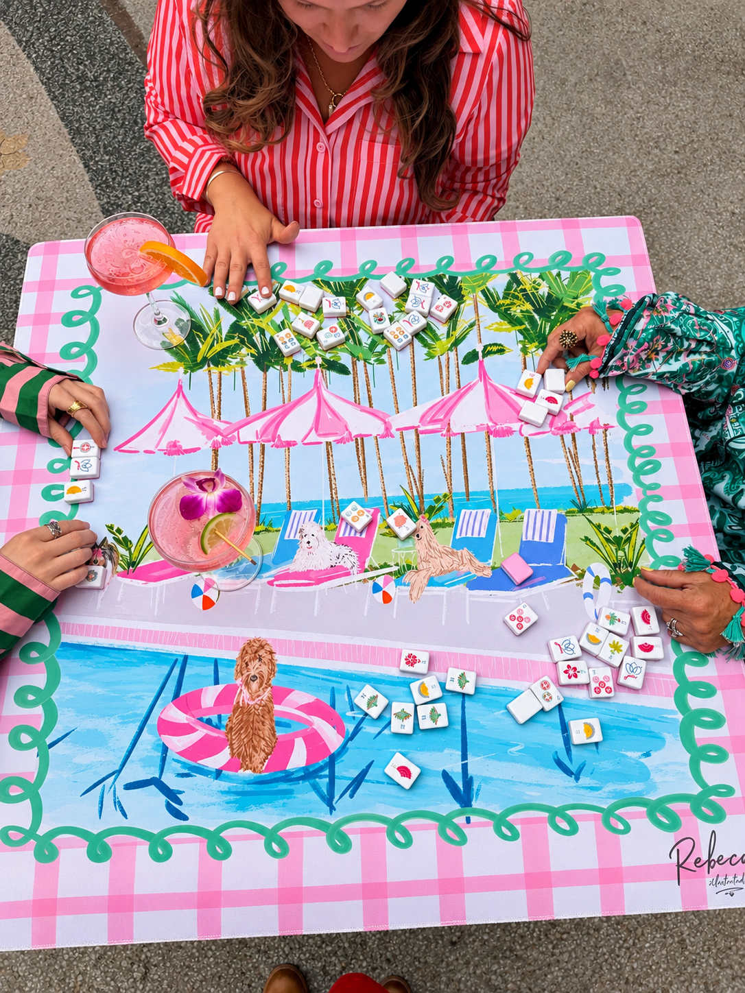 POOL PAWTY-MAHJONG MAT